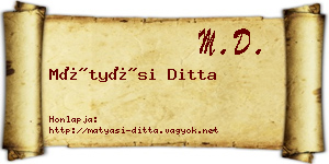 Mátyási Ditta névjegykártya